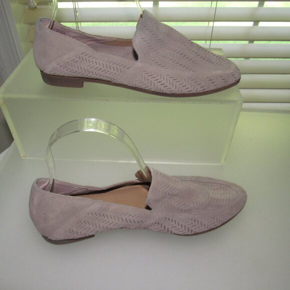 Lucky Brand Brogan Taupe Perforated Suede Loafers Women’s 7.5 M Minimalist Boho - Picture 6 of 9